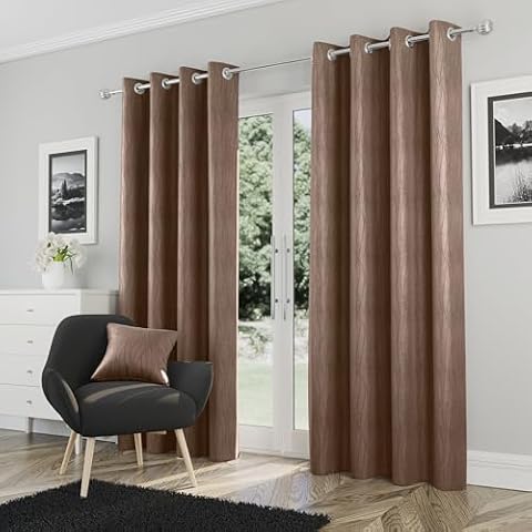 Enhanced Living Goodwood Bronze Thermal Eyelet Curtains Cover