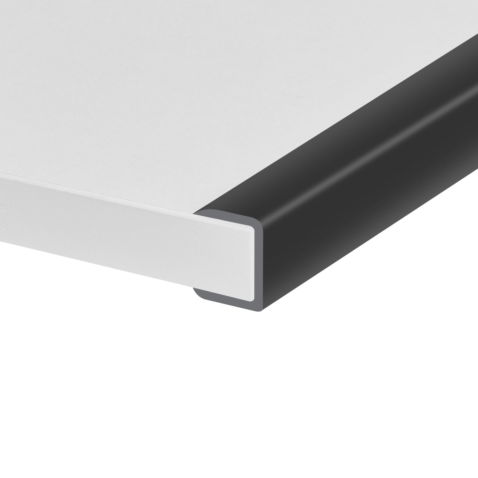 Rubber Edge Trim, Self-Adhesive U Channel Edge Protector for Plywood, Cabinet, 7/8" Wood Edge Banding, Flexible Furniture Repair, EPDM Material, Fit 7