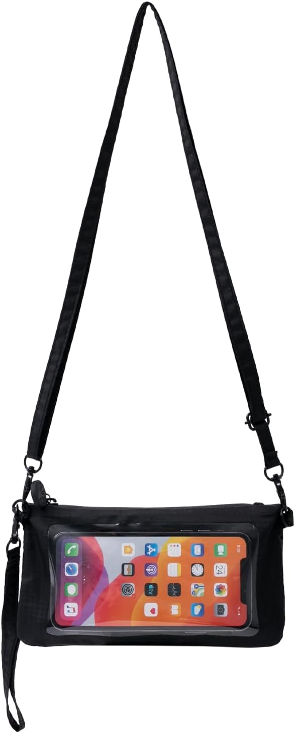 geckobrands Waterproof Phone Pouch Crossbody Wristlet Clear Window Splash Proof Zipper Card Slots Concert Travel Everyday