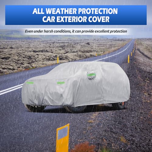 Image of Car Cover Custom Fit for Ford Explorer 1995-2026, Migaven Waterproof Full Exterior Cover Sun Rain Protection with Door Zipper and Cotton Lining, Silver