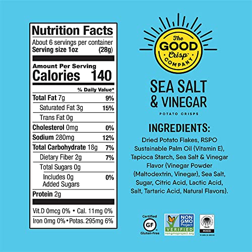 The Good Crisp Company, Potato Chips Variety Pack, 5.6 Ounce Canisters, Pack Of 4 (Variety Pack) Non-Gmo, Allergen Friendly, Potato Chip Snack Pack, Gluten Free Snacks #TOP4