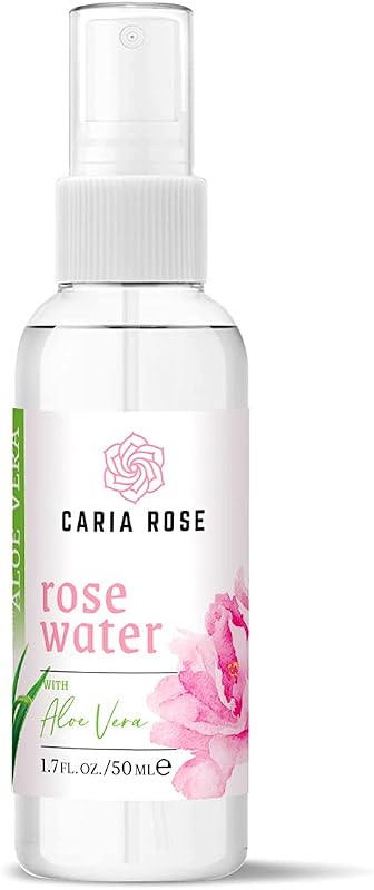 Tônico facial em spray de água de rosas com aloe vera caria rose, 50 mL