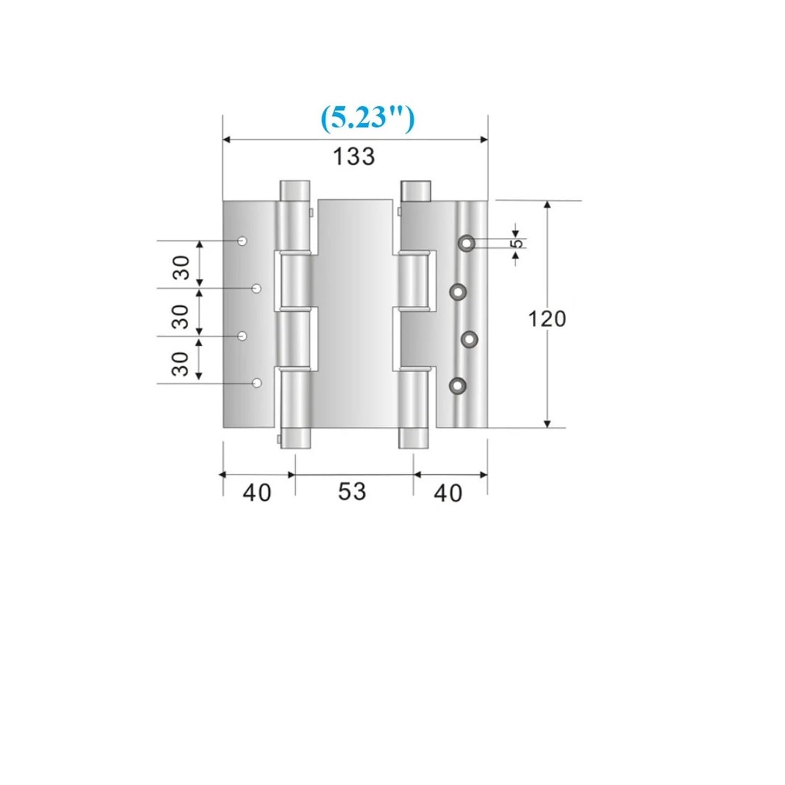 Bisagra de puerta doble acción aluminio 2 piezas 5 " | Tensión de cierre automático ajustable.(Black)