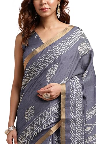 Image of MIRCHI FASHION Saree for Woman Cotton Blend Geometric Printed | Polished Professional Office Wear and Regular Daily Sari with Blouse Piece