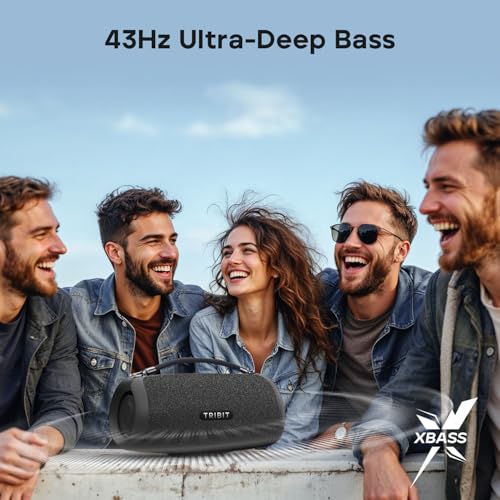 Image of Tribit StormBox Lava Portable Bluetooth Speaker, 80W Loud Wireless Speaker, 24H Playtime, IP67 Waterproof, Bluetooth 5.4, Custom EQ, XBass, Built-in Mic, TWS Pairing for Camping /Beach /Party /Outdoor