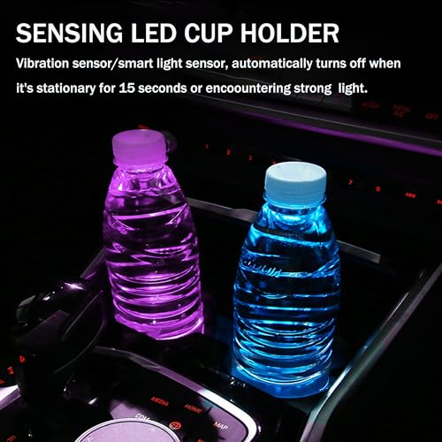 2 pcs luces led portavasos para carro Dodge con sensor miniatura 5