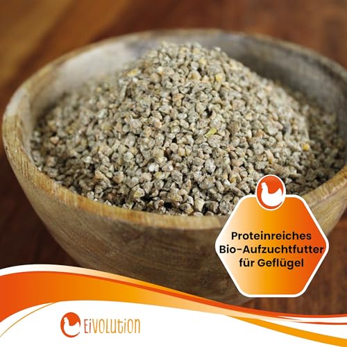 Eivolution Bio-Aufzuchtfutter Geflügel 14kg - Proteinreich - Für Küken, Hühner, Wachteln, Puten