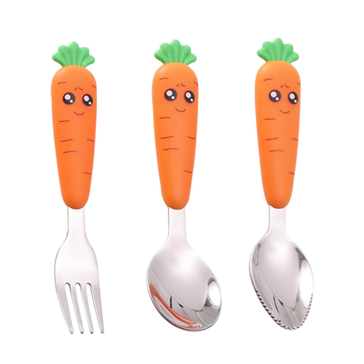 Toddmomy 1Set Stainless Steel Cutlery Ergonomic Fork and Spoon for Cartoon Design Dinnerware Lightweight and Easy to Grip Utensils for Boys