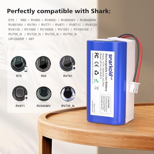 Image of 14.4v 3000mAh RVBAT850 Battery for Shark Ion R75, R85, AV752, AV753 | Li-ion Battery for Shark RV850, RV850C, AV751, RV761, RV871, RV912S, RV720 N, RV700 N Vacuum Cleaner, 1000 cycles