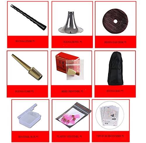 Chinese Suona Musical Instrument: Trumpet Suona Horn Ebony Traditional Suona Musical Instrument (C Key) #TOP4
