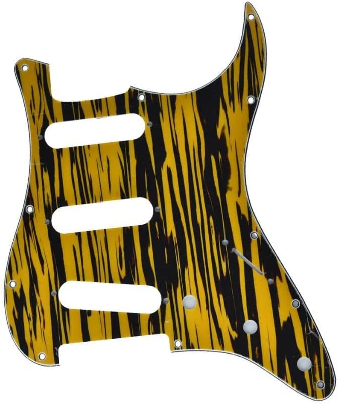 KAISH 11 Hole ST/Strat Style Pickguard SSS Pick Guard for USA/Mexico Stratocaster/Strat Black 3 Ply