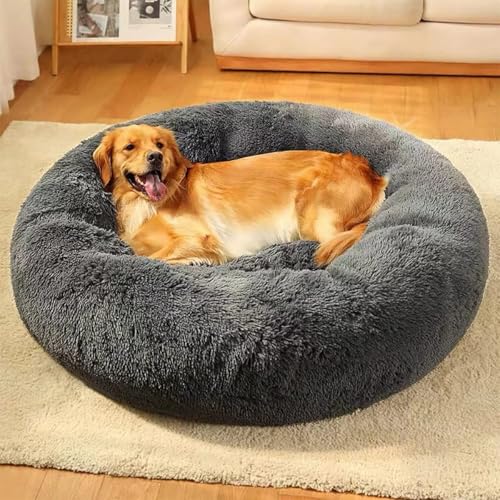 Image of ZEXSAZONE Summer Round Donut Comfortable Durable 2 in 1 and Washable Pet Bed | Cat Bed | Puppy Bed | Dog Bed | Medium Dog Bed for Cats Puppies Labrador German (Grey, Large)