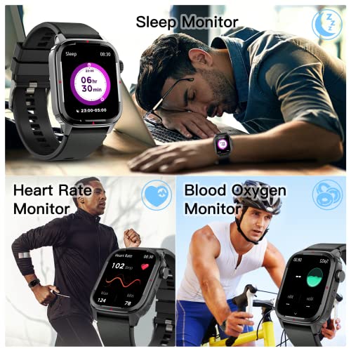 Military Smart Watches For Men(Answer/Make Calls), 1.91'' Fitness Tracker Watch 123 Sport Modes Outdoor Sport Watch With Heart Rate Blood Oxygen Sleep Monitor Steps Calories For Android And Ios Phone #TOP5