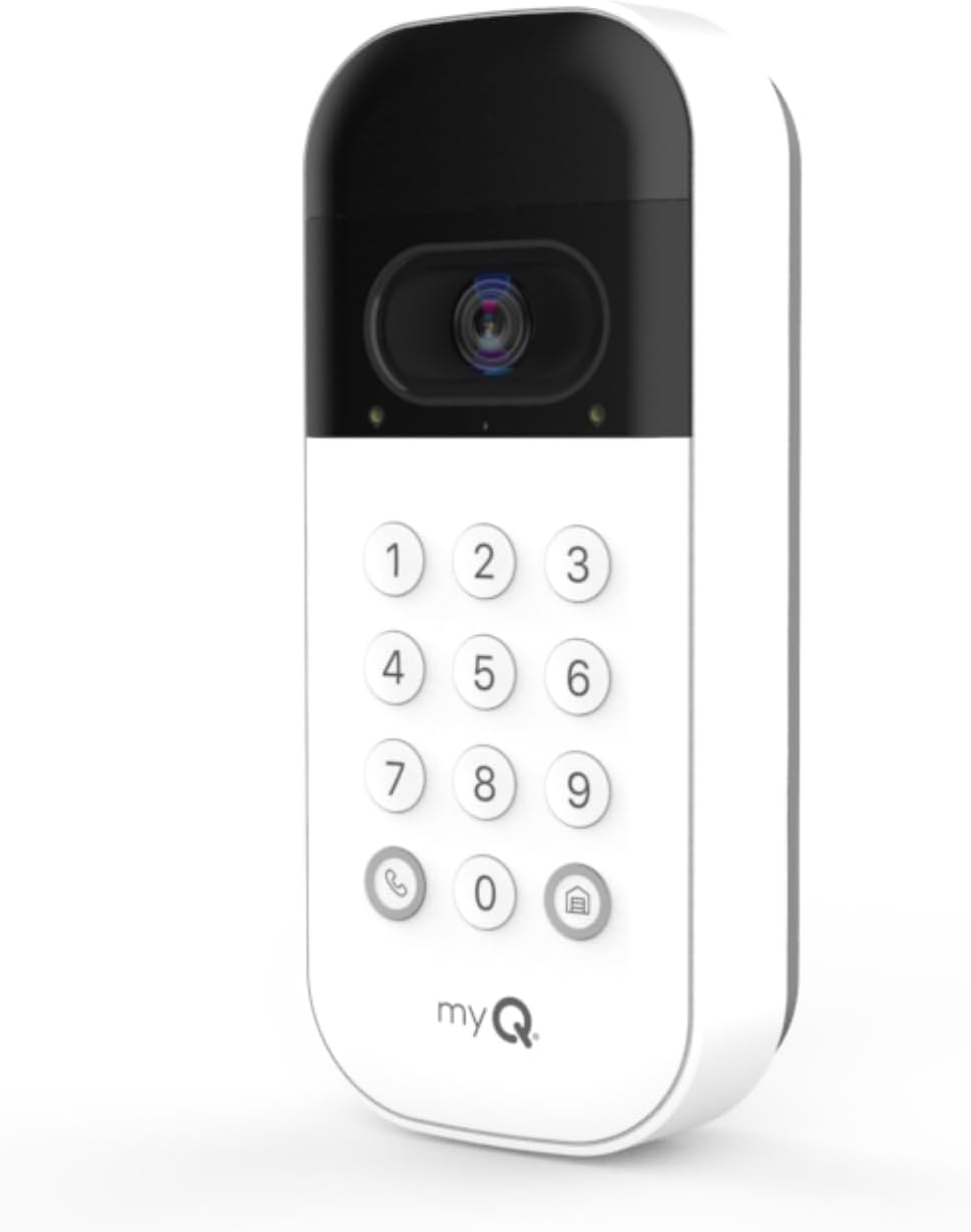 myQ Smart Garage Door Video Keypad with Wide-Angle Camera, Customizable PIN Codes, and Smartphone Control – Take Charge of Your Garage Access – Works with Chamberlain, LiftMaster and Craftsman openers