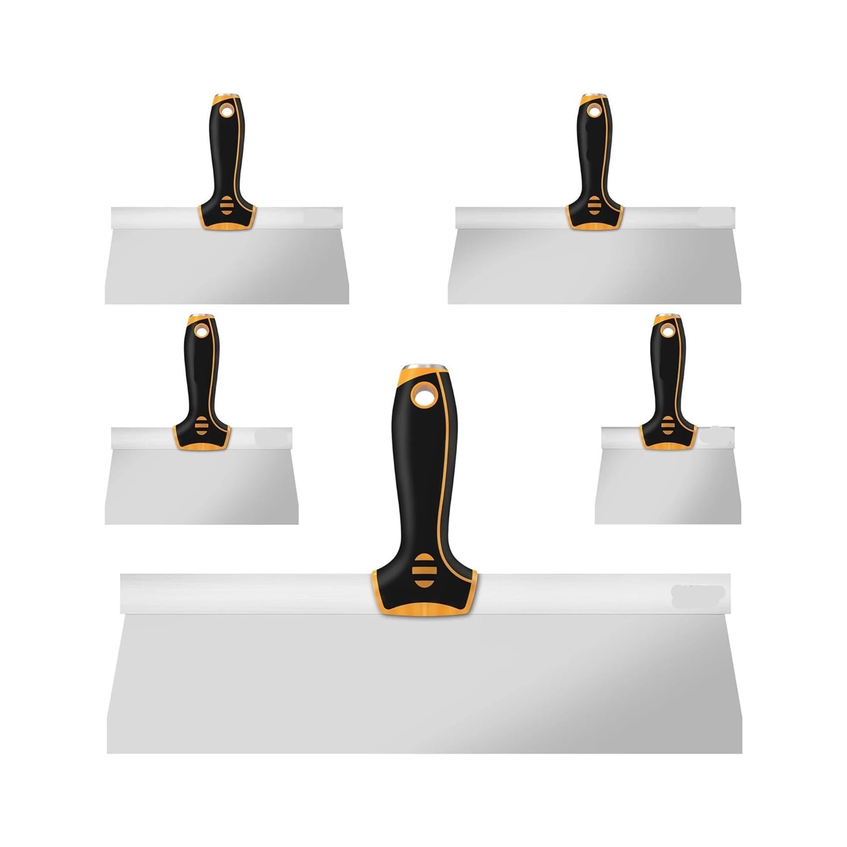 Spachtel aus Edelstahl, 5 Stück, Mehrzweck-Trockenbaumesser, Werkzeuge, Farbschaber, Taping-Messer, Finishing-Lochflicken