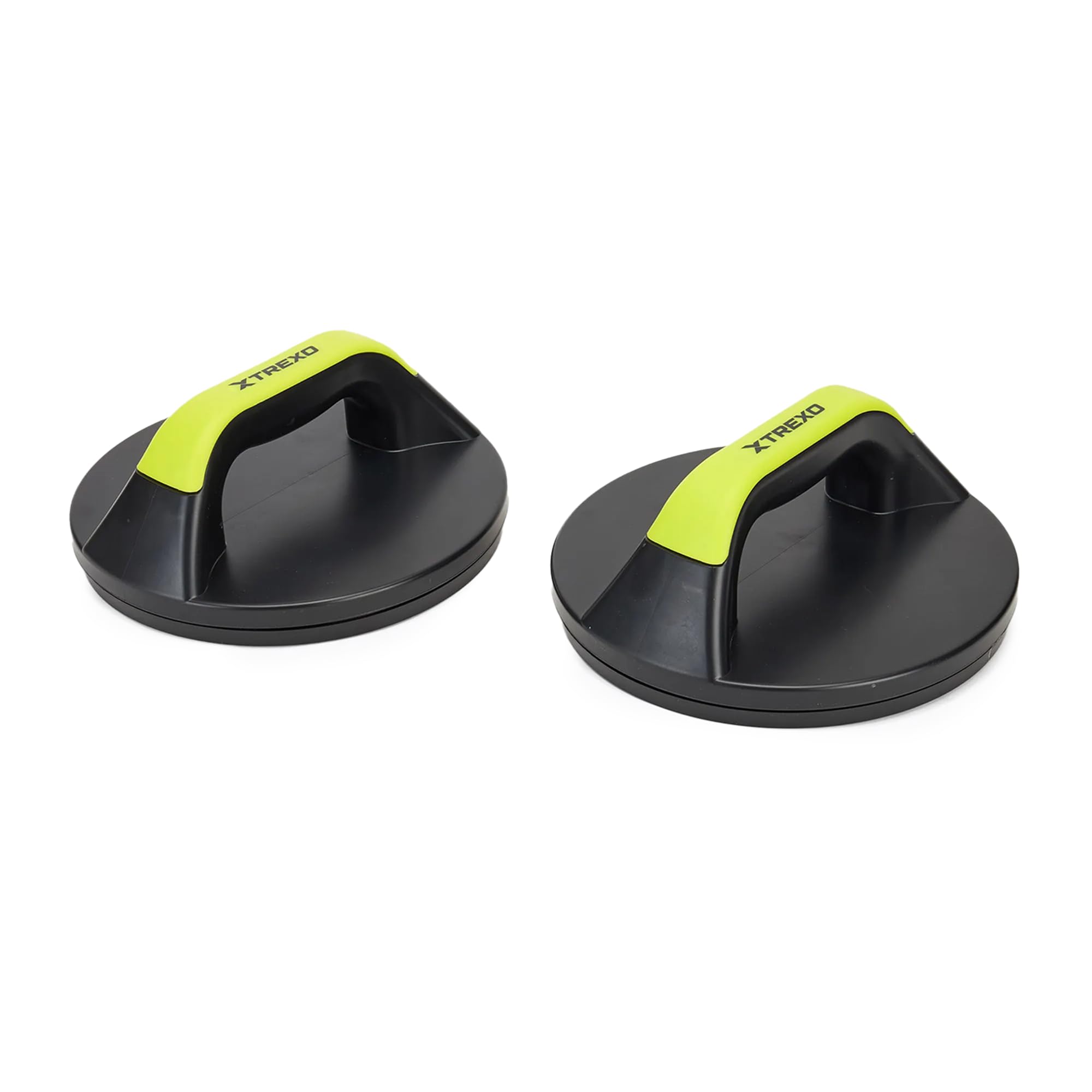 TREXO Push-up Handles in Black, 19 x 11 x 8 cm, Sturdy, Non-Slip Base, Made of Durable PP and TPR Improves the Effectiveness of Strength and Endurance Training Push-Up (Rotating Push-Up)