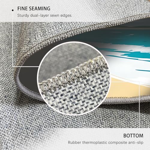 Tapis plage minimaliste turquoise 80x150cm lavable à poil ras - 7