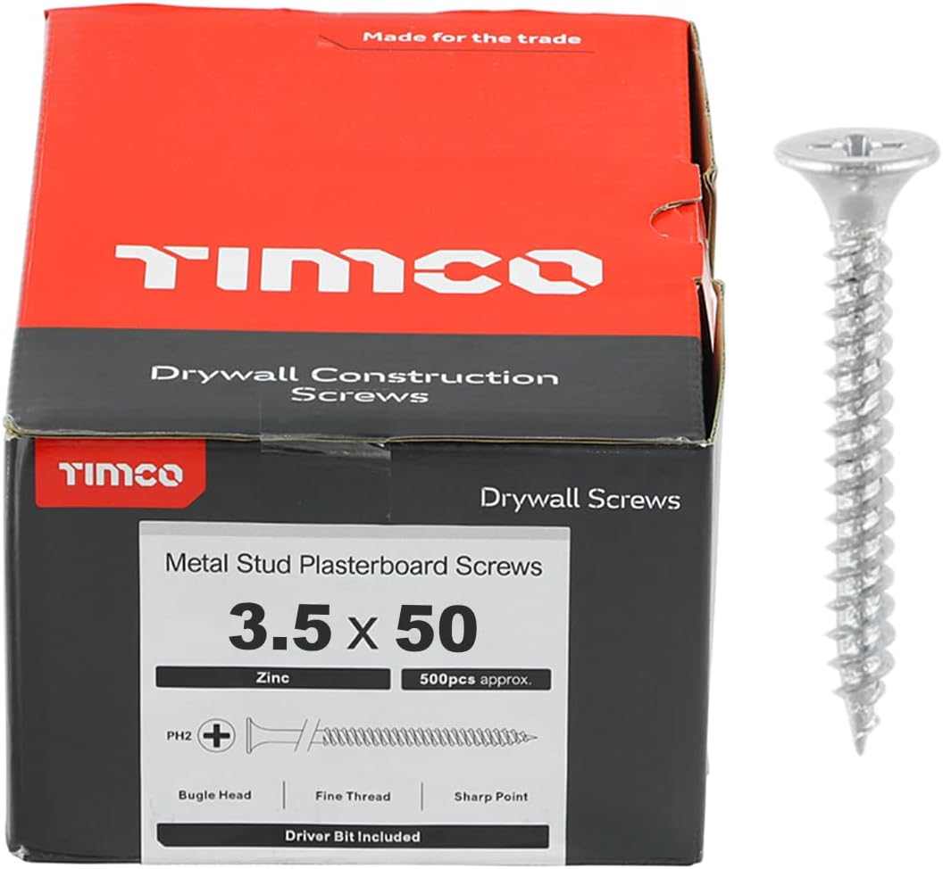 TIMCO BZP PH2 Philips Drywall Screws - 4.8 x 125 - Zinc - Box of 100