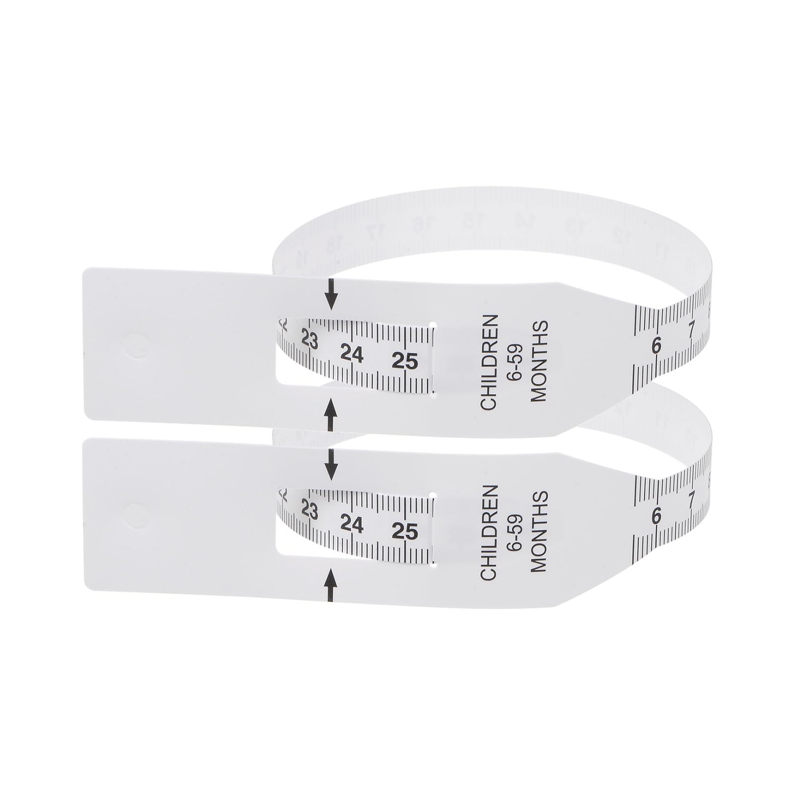 sourcing map 2Pcs Head Circumference Tape 26cm Plastic Measuring Rule Measure for Child Head Arm Circumference, White