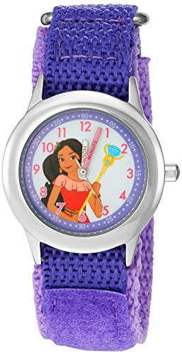 Disney Jr. Kids' Stainless Steel Time Teacher Analog Quartz Nylon Strap Watch