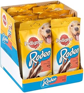 Pedigree Rodeo - Chewy Twists Dog Treats With Beef, 1 Bag of 12 X (1 X 140 G / Total Of 8 Chews)