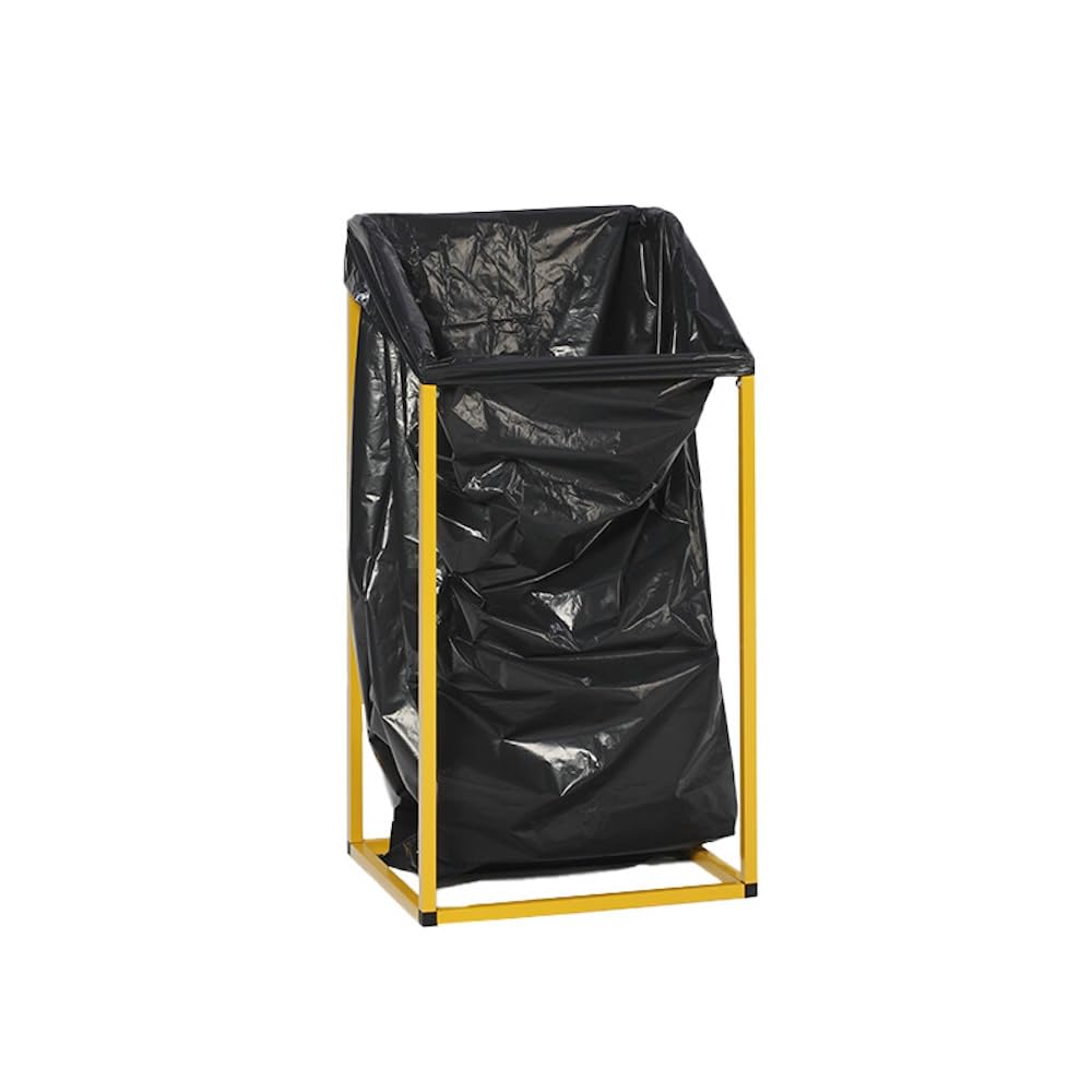 PROREGAL Robuster Müllsackhalter aus Vierkantrohren | für 240 Liter, HxBxT 119x63x54cm | Stahl | Gelb | Mülleimer Abfalleimer Müllkorb