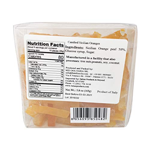 FRATELLI MOTTA Peel Orange Candied Citrus, 5.8 OZ