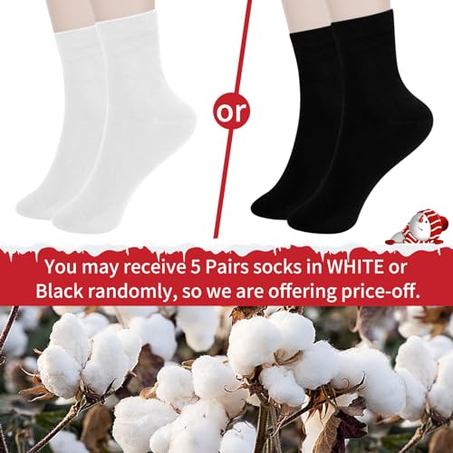 Image of FGZ Women Thin Cotton Socks Soft Cozy Socks Cute Ankle Crew Socks 5 Pairs