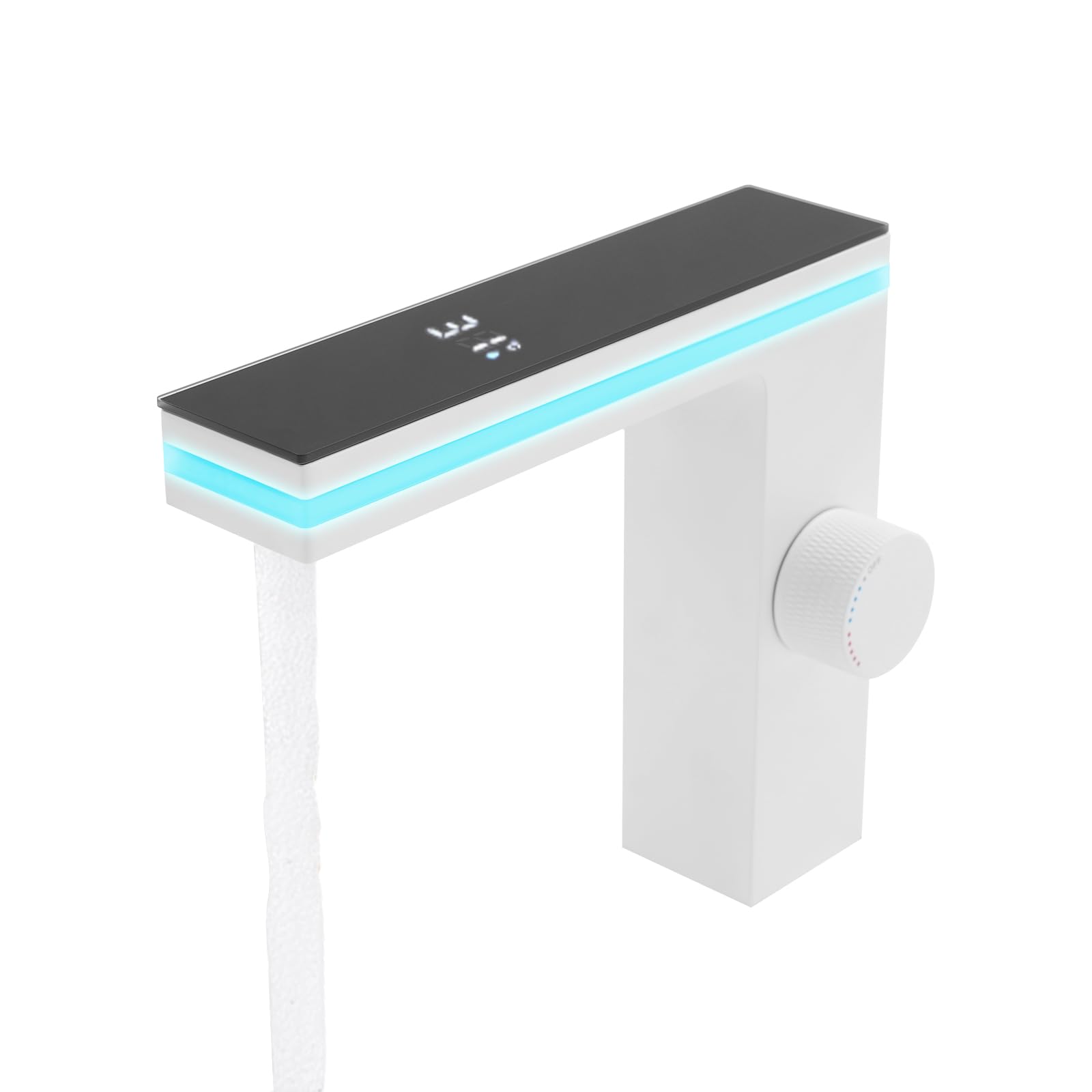 Grifo con sensor de infrarrojos, grifo de lavabo con indicador de temperatura, pantalla digital, grifo mezclador de agua fría caliente, grifo de baño sin contacto
