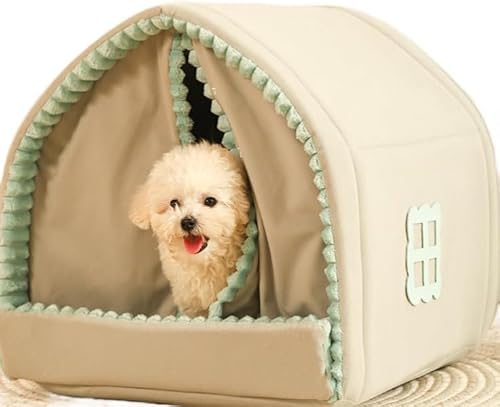 犬 ベッド ドーム ペットベッド ドーム型 ペットハウス 犬猫用 室内用 冬用 ふわふわ 洗える クッション付き 犬用ベッド 犬小屋 屋根付き 猫ハウス 犬 ハウス ペットベッド 大型犬/中型犬/小型犬 ペット用品 (犬小屋です,44*41*41 CM)