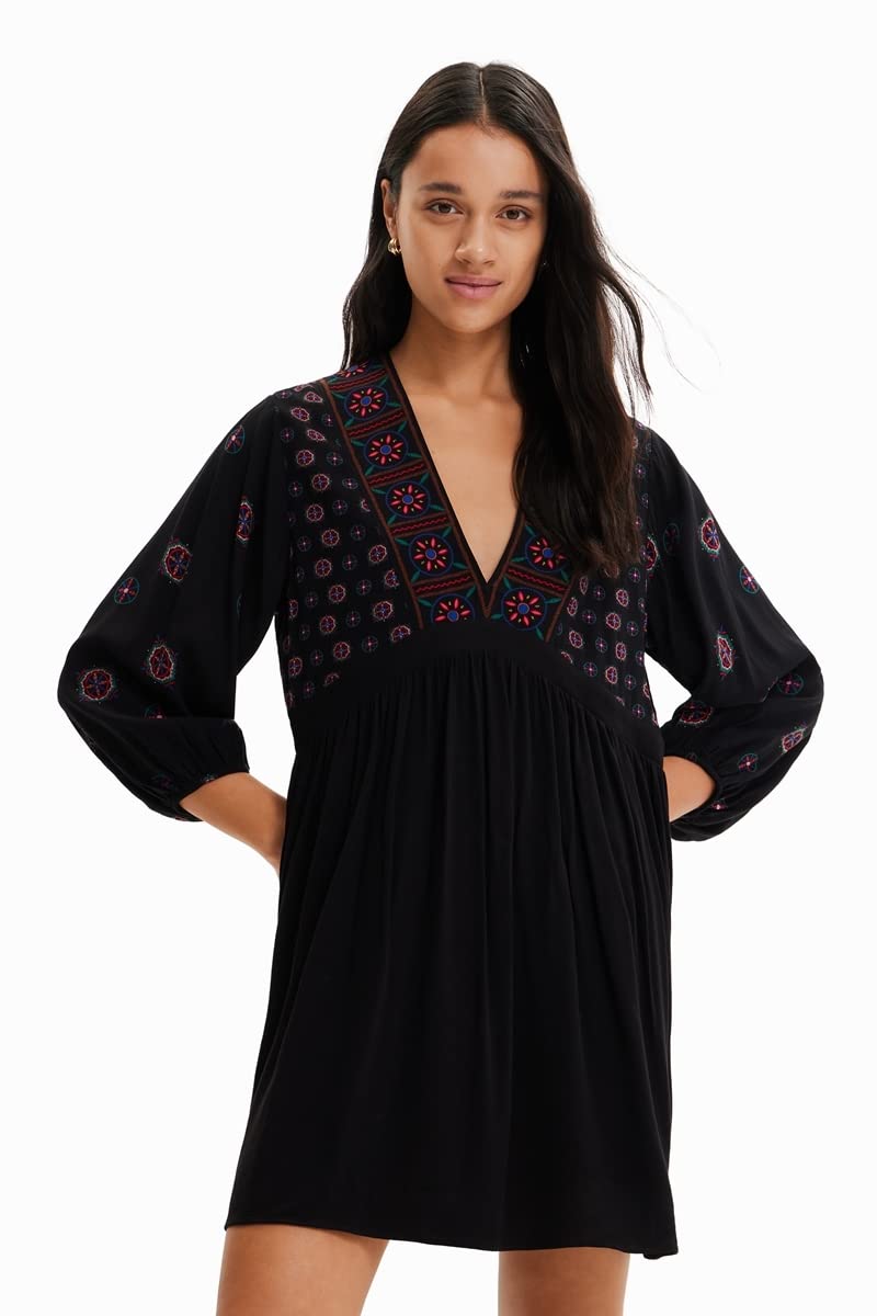 Desigual Vestido de Mujer, Negro, XXL