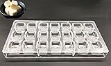 Candy Making Mold, Diamond Clear Polycarbonate Chocolate Mold Jelly Candy Making Mold 21-Piece Tray (Square Candy mold)