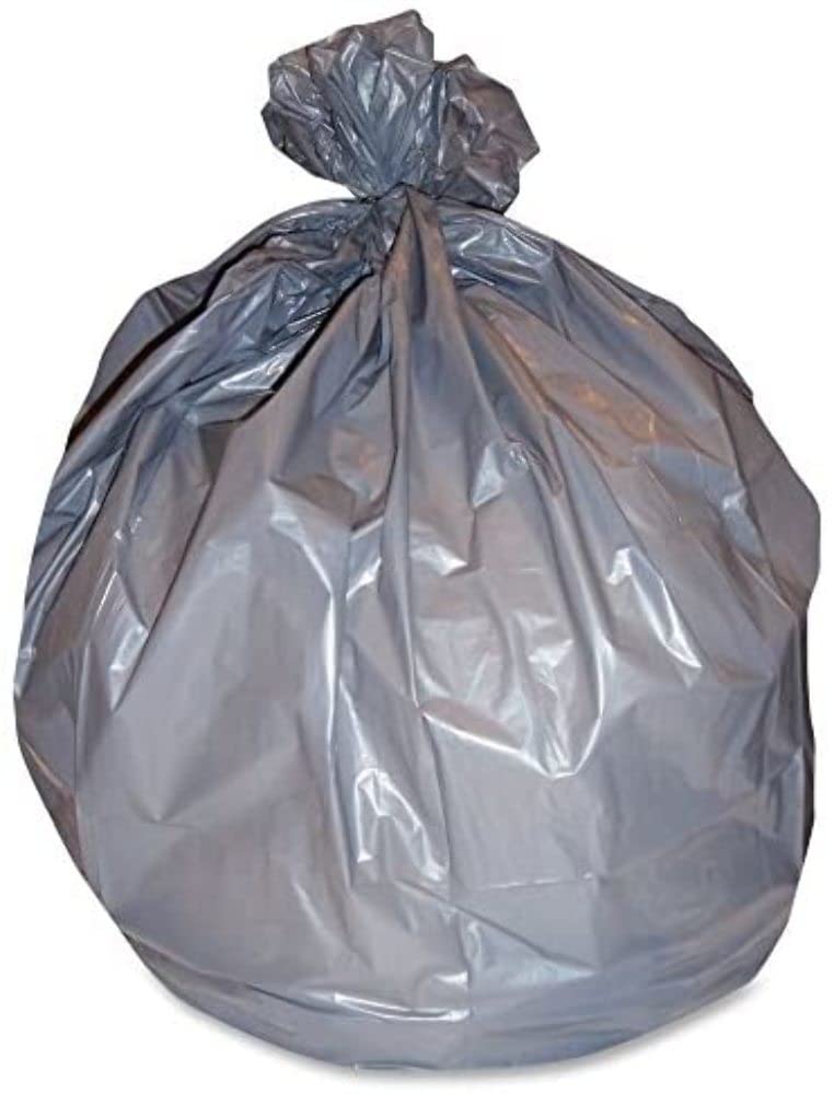 Webster Platinum Plus PLA6070 Can Liners – 55-60 Gal, 1.55 Mil, 39"x56" – Super Hexene Resin, 50-Case, Silver/Black-308490