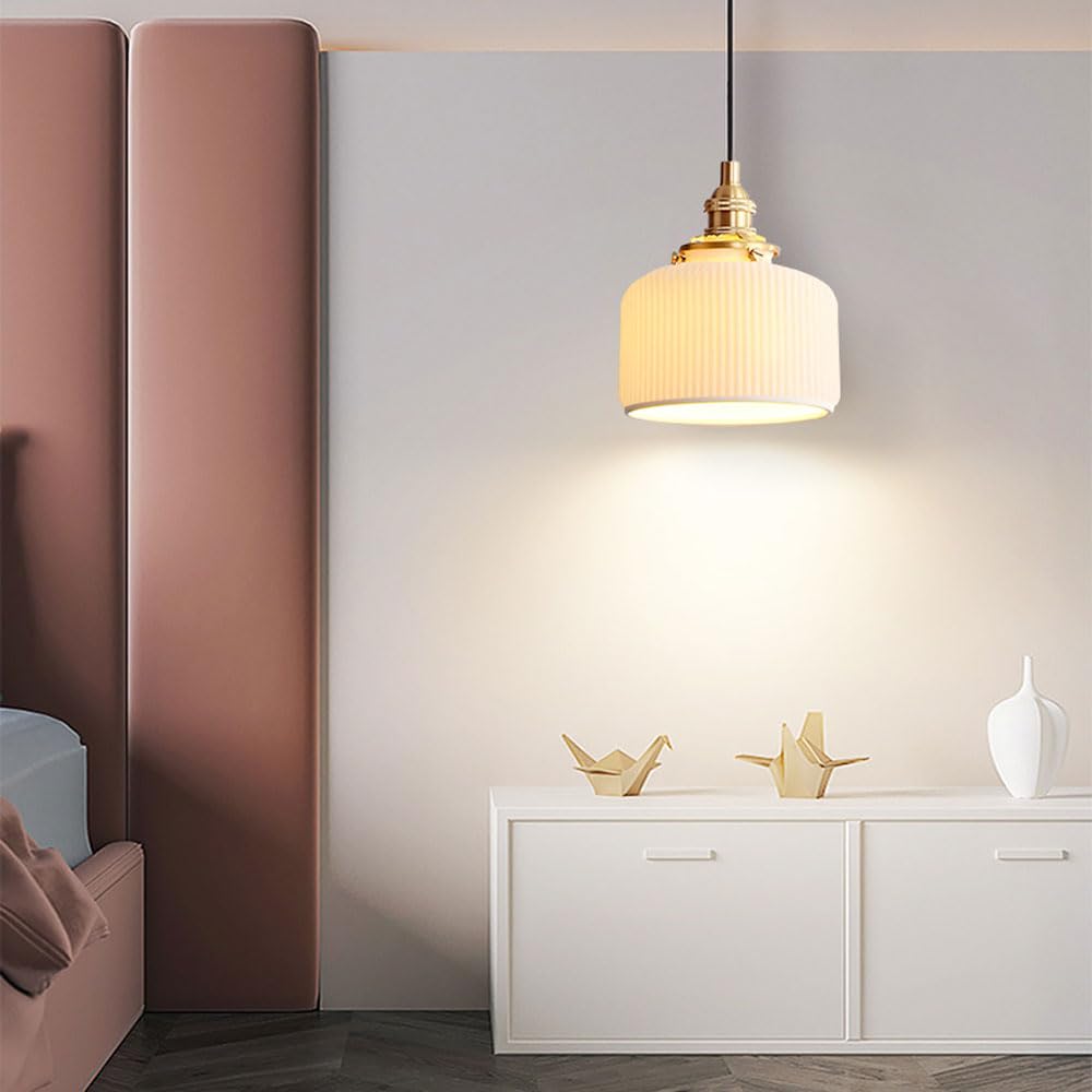 Ceramika w stylu japońskim, kreatywny i spersonalizowany abażur do lamp wiszących, lampa sufitowa z montażem podtynkowym, lampa wisząca ze źródłem światła E14 i pojedynczą głowicą, lampa dekoracyjna