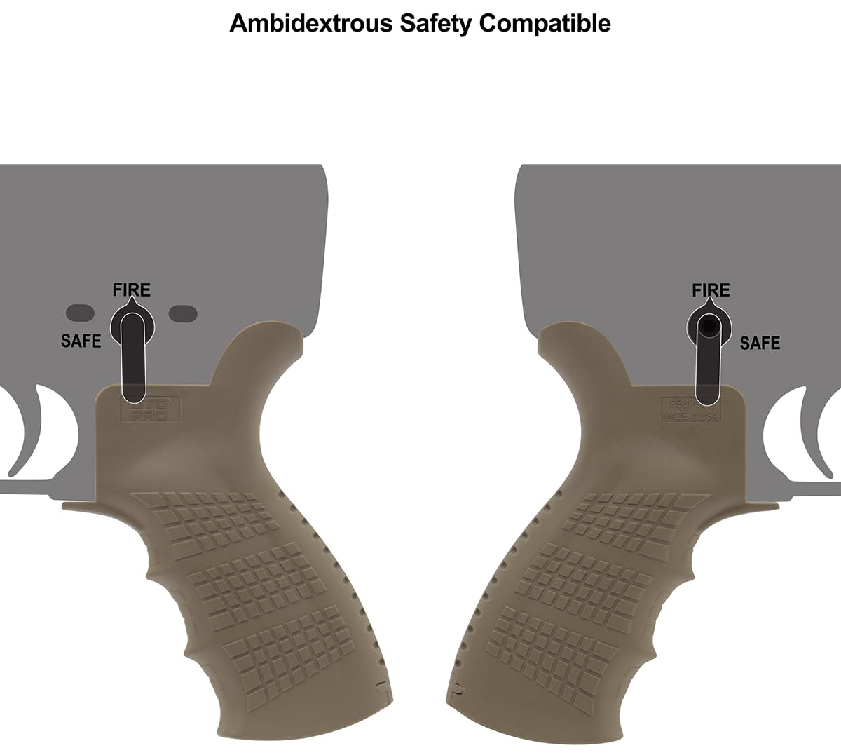 UTG PRO® AR15 Ambidextrous Pistol Grip, FDE