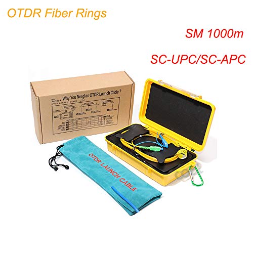 KOMSHINE OTDR Launch Cable Box 1000m SC UPC/SC APC 9/125um G652D Single Mode 1310nm 1550nm Fiber Optic Patch Jump Cable Box SM Fiber Low Loss Used with OTDR CATV LAN