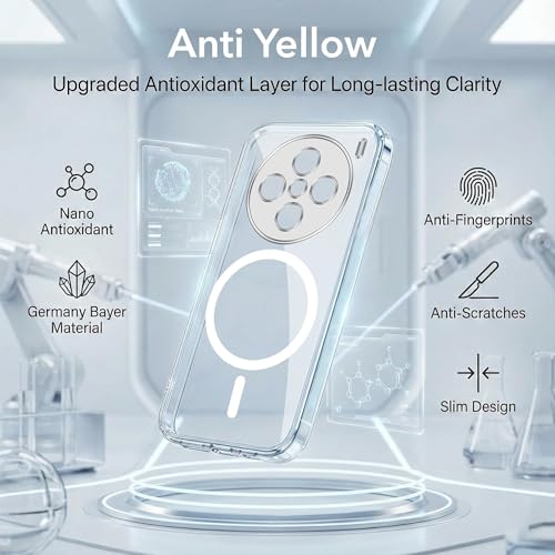 Image of Jkobi Lifetime Anti-Yellow MagSafe Compatible Clear Back Cover Case for Vivo X200 (Sleek Hard Crystal | Shockproof and Camera Protection)