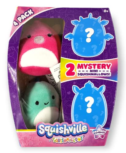Mini Squishmallows Squishville : la solution anti-ennui avec 4 peluches Fantasy Squad