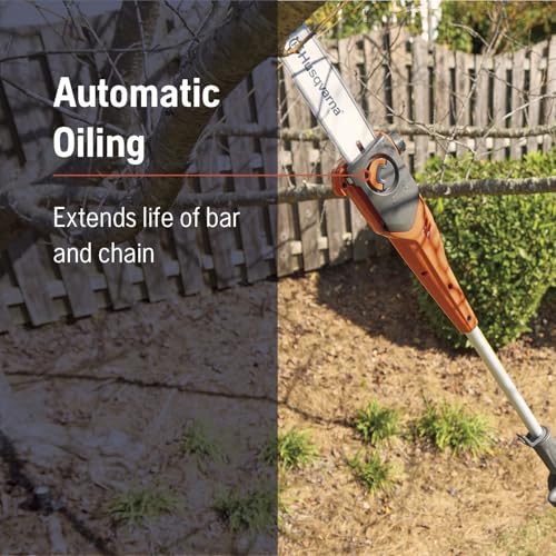 Image of Husqvarna DP110 Pole Saw Attachment, 10-Inch FLXi Compatible Electric Pole Saw Attachment, Hook and Harness Included for Easy Storage and Additional Support