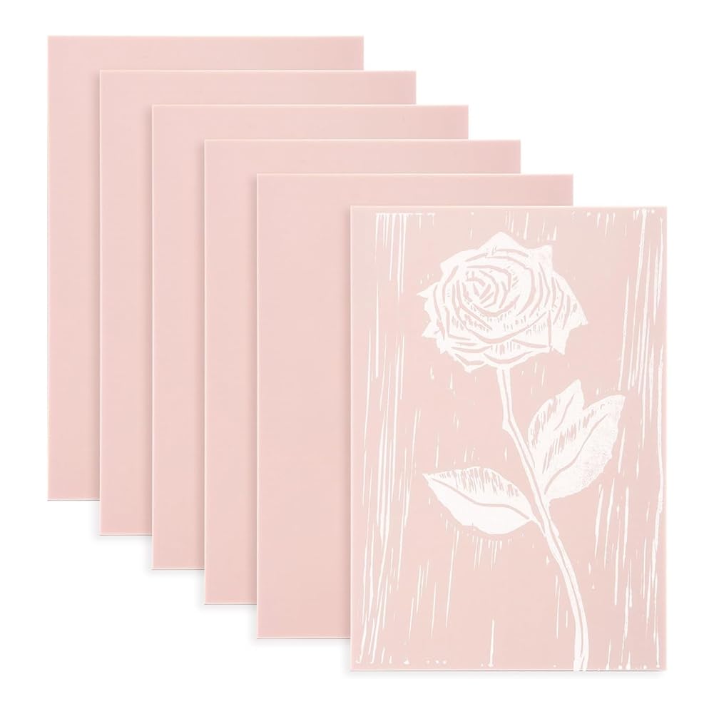 Ctrlzs For Printmaking Supplies 6Pcs 4"X6"Rubber Linocut Block Printing Kit Forstamp Carving, Fordiy Crafts