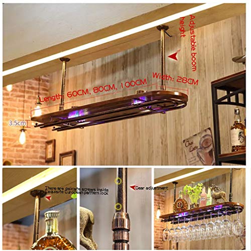 Support pour verres à vin suspendu réglable avec lumière néon design - 5