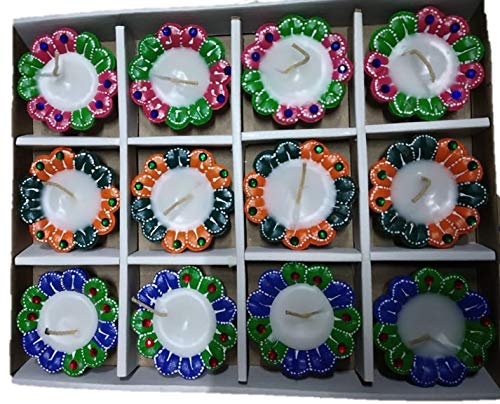 Diwali Diya |Handmade of Terracotta | Set of 24 | Mud Diyas | Multicolor