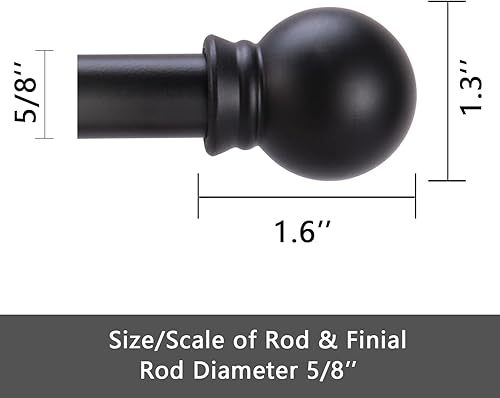 Miniatura 5 de GXOACKJ Barras de cortina para ventanas de 32-48 pulgadas, juego de barras de cortina decorativas de 58 pulgadas, barra de cortina de metal