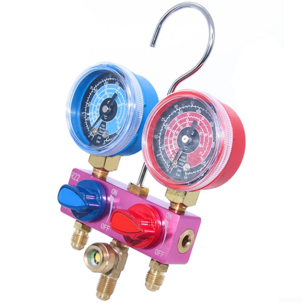 Juego de manómetros de presión de colector HS-M02 para R22 R32 R410A R404 R507 Servicio en sistemas de aire acondicionado residenciales y comerciales