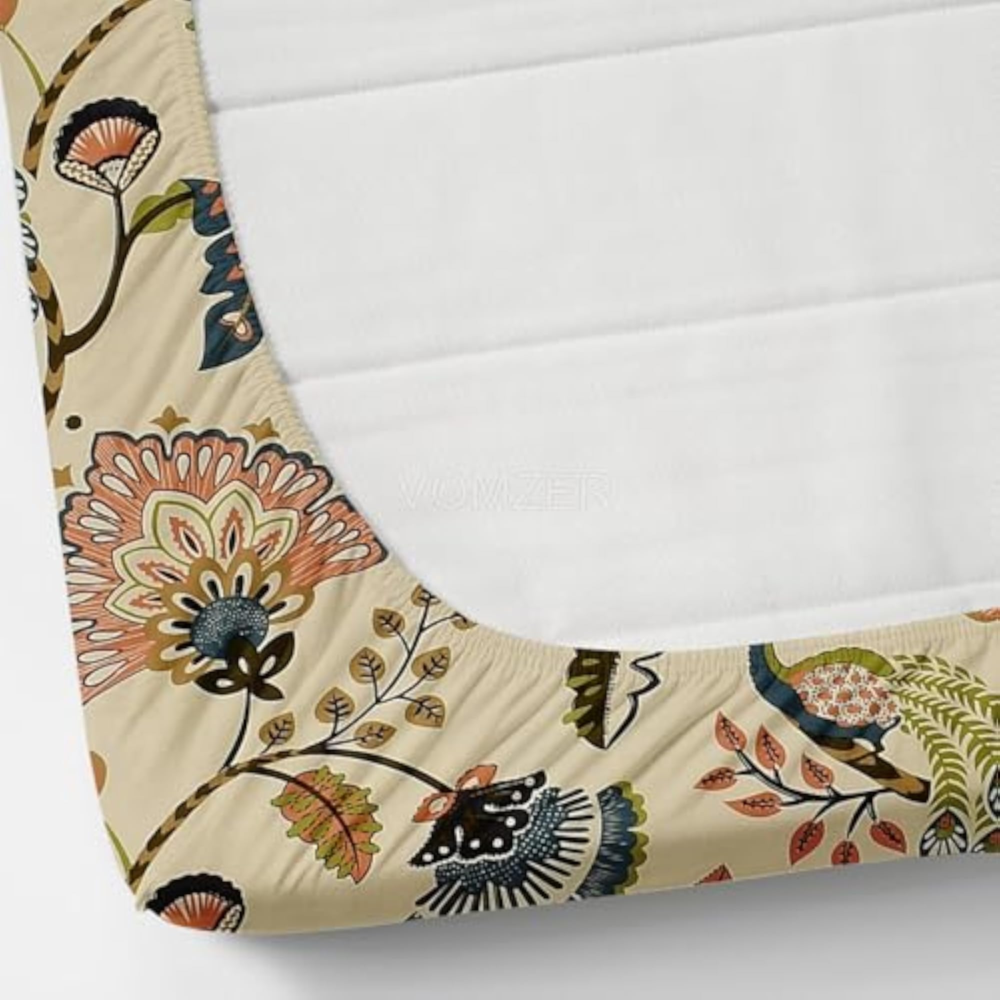 320 TC Cotton Feel All Around Elastic Fitted Printed Bedsheets King Size
