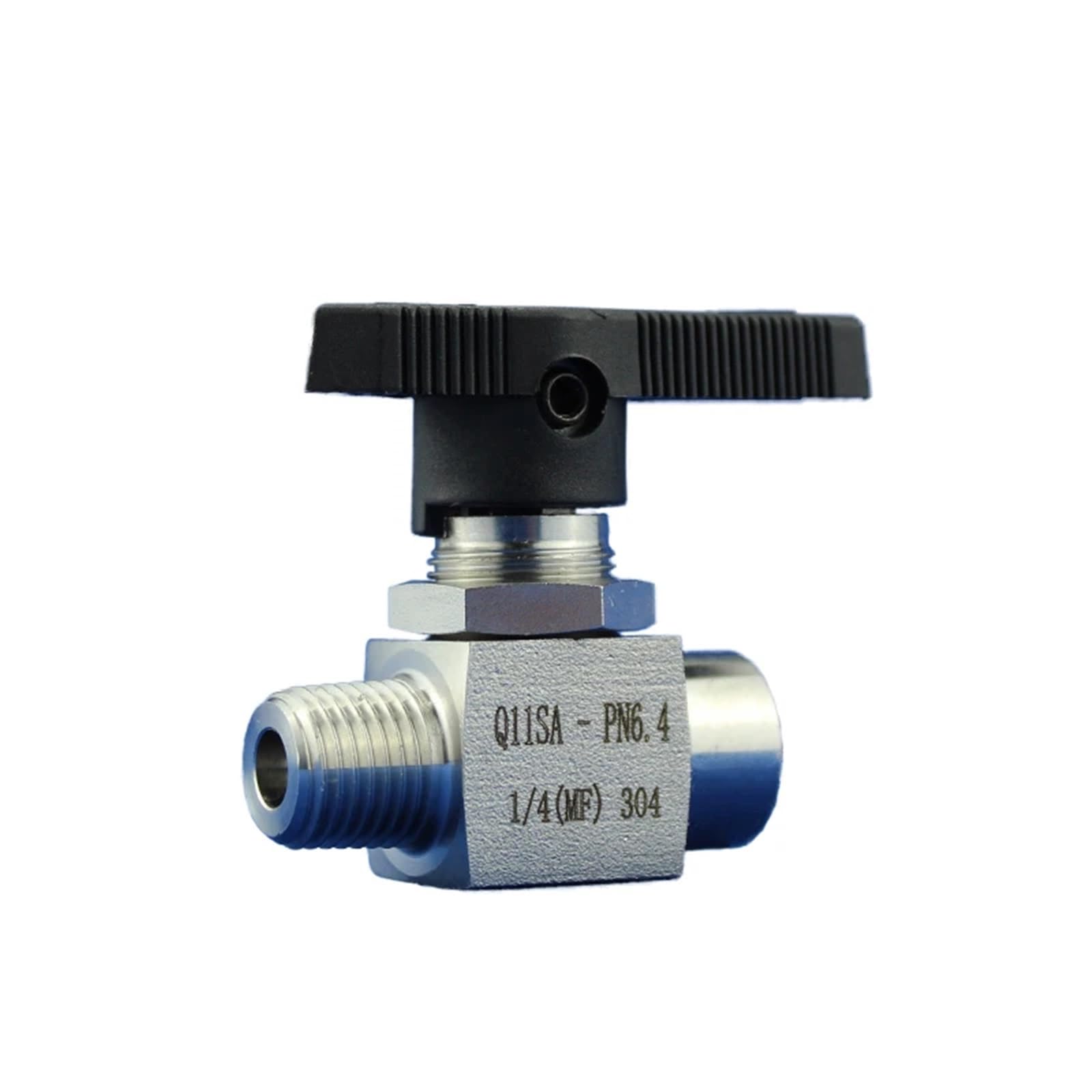 Válvula de bola de acero inoxidable de alta presión de 1/4", rosca macho/hembra, DN8, con alambre interior y exterior recto, 1 unidad