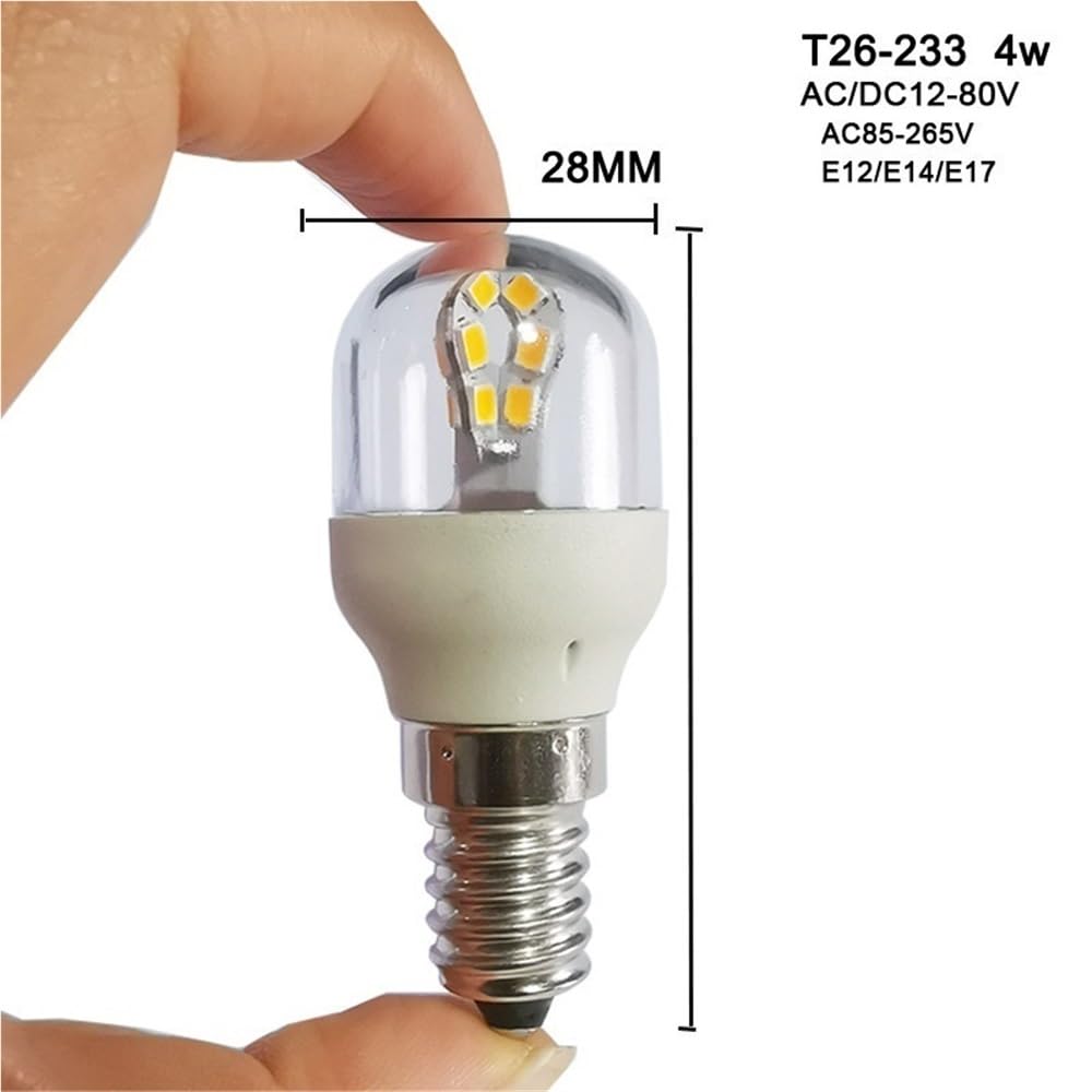 HHF Iluminación del hogar, Paquete de 20 Bombillas LED de Cristal for araña, CA 12 V, E12/E14/E17, 4 W, luz de pétalo de 360 ​​Grados.(Warm White,E12 12V)