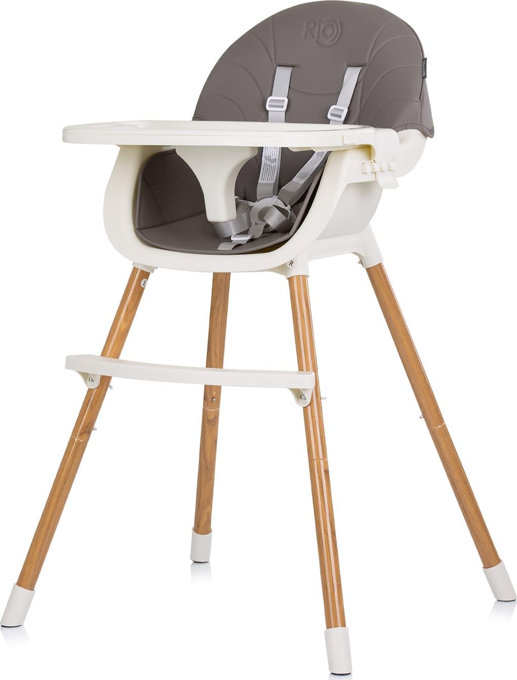 Chipolino Rio 2in1 seggiolone, seggiolone gambe antiscivolo 5 punti di sicurezza, colorazione:grigio scuro