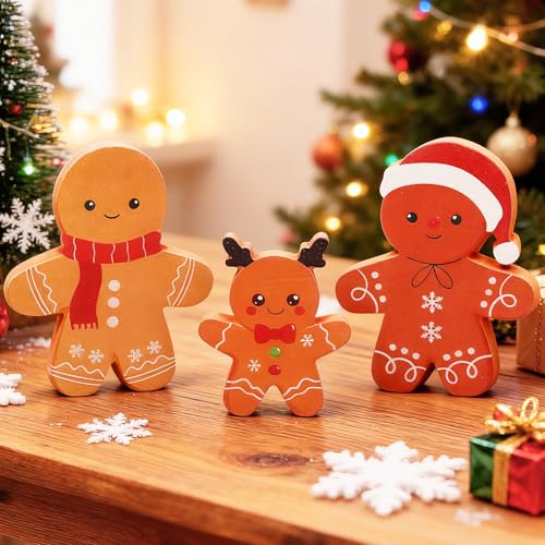 Hendpock Weihnachten Tischdeko Holz, Weihnachtsdeko Tisch Holz,...