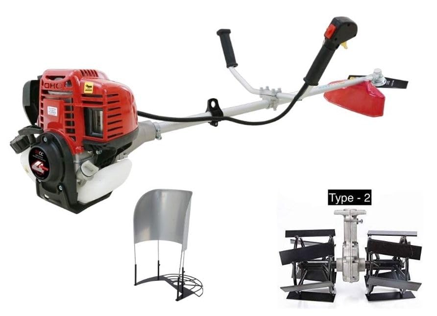 Prithvi Power Grass Cutter with 35 CC 4 Stroke Petrol Engine | Sidepack Brush Cutter for Agriculture Crop,Trimming,Grass in Garden and Brush Clearing | 3 Blades, Rotavator T2 and Free 500ml Engine Oil (B08RGBL4SS) Amazon Price History, Amazon Price Tracker